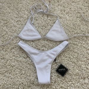 Zaful white triangle bikini